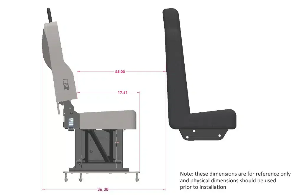 FENTON Double FoldAway Kit with Freedman Bellagio 3PT Seat (Streetside) and Fenton Mounting Plate - Image 8